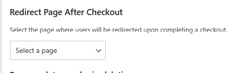 Setting - Redirect Page After Checkout